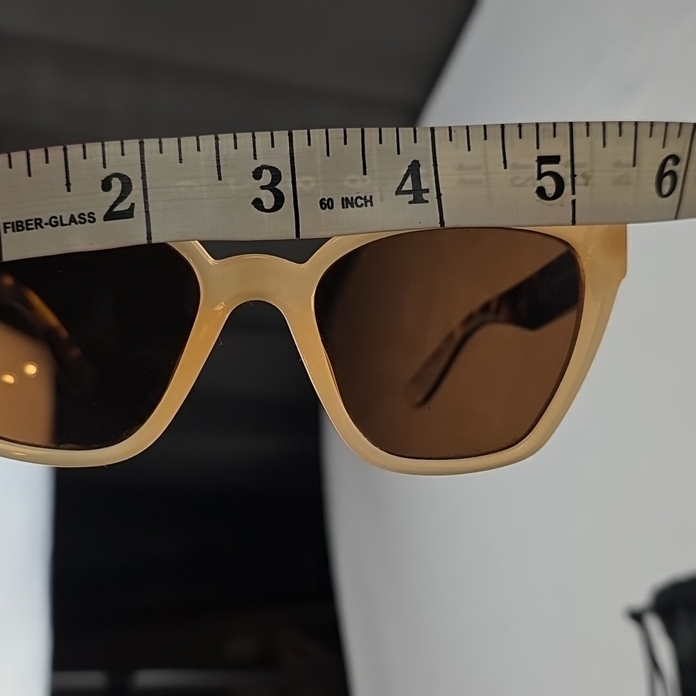 & Other Stories Womens Sunglasses Peachy/Tan Tortoise Brown Lens Black Pouch EUC - Picture 7 of 11